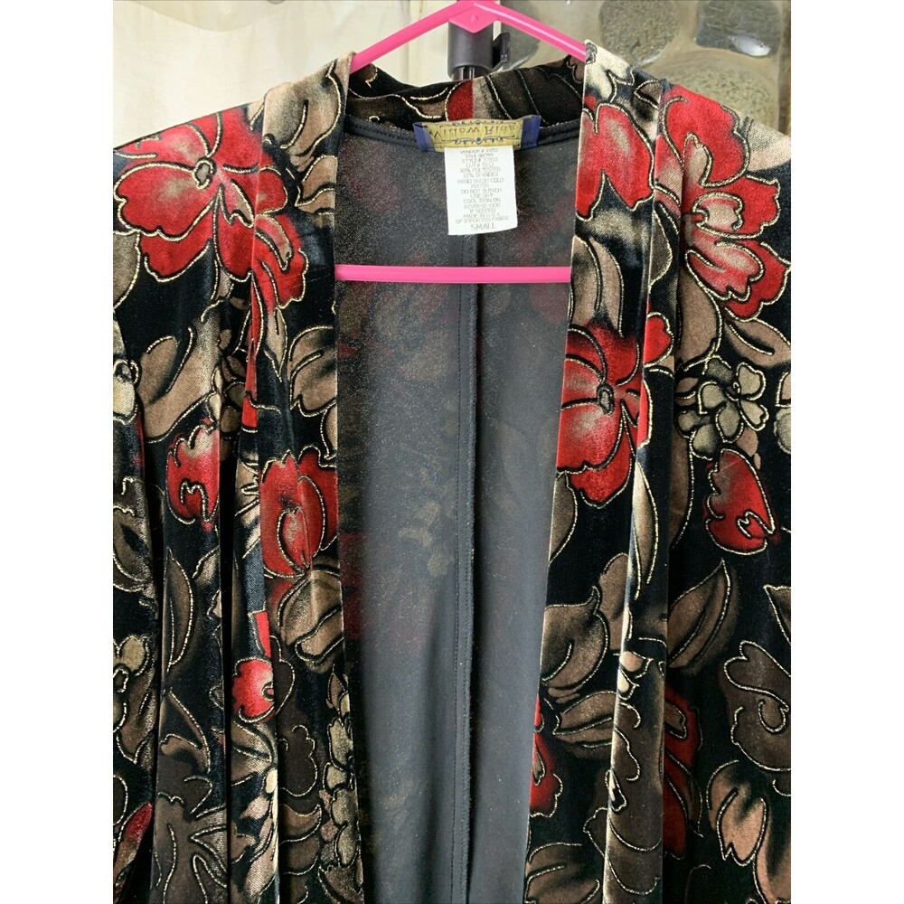 Willow Ridge Women's Small Red And Black Floral Poly Spandex Blend Blazer Jacket - Picture 4 of 8